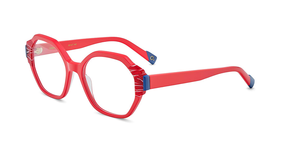 Das Bild zeigt die Korrektionsbrille THEIA RDBL von der Marke Etnia Barcelona in rot